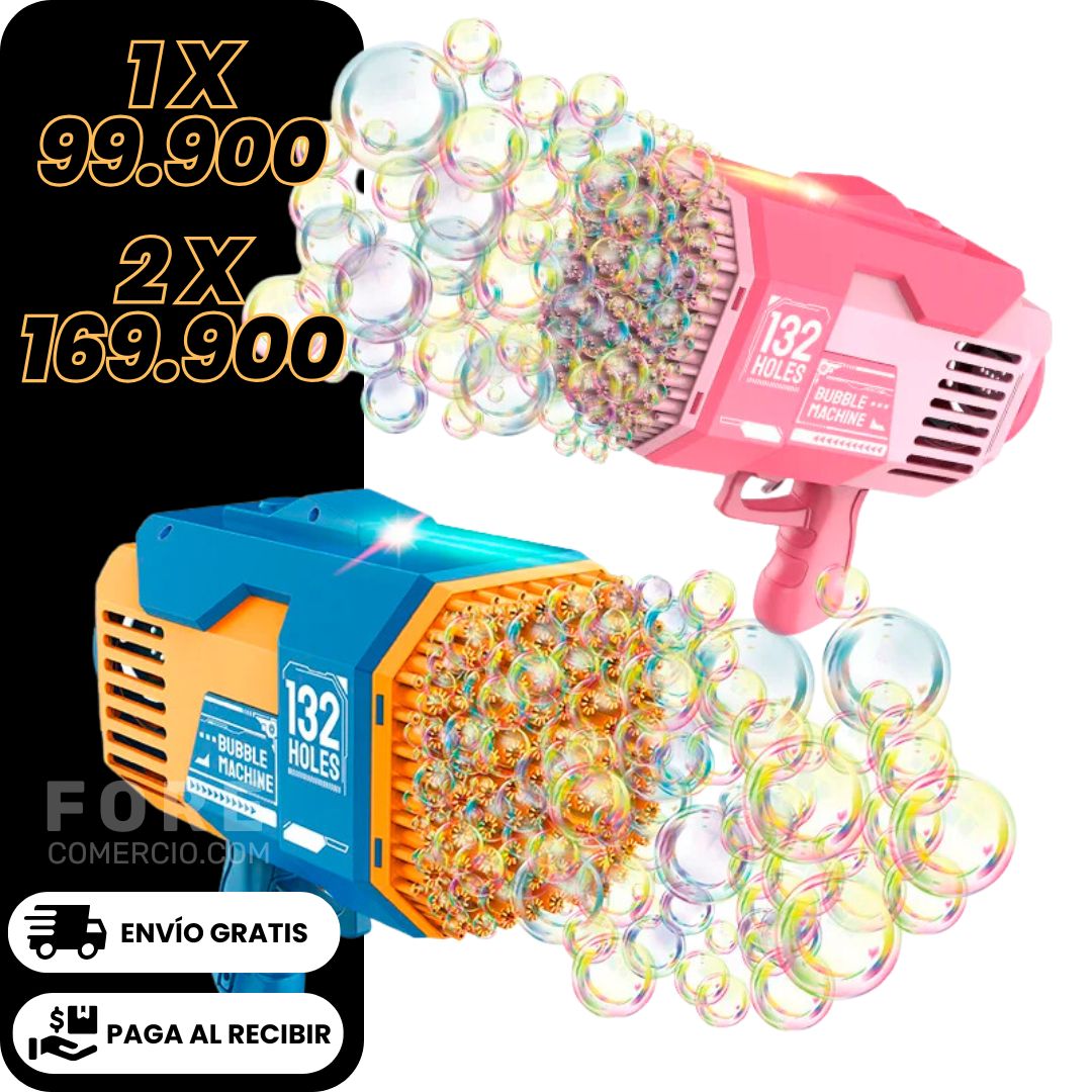 BUBBLE BLASTER - Pistolas de Burbujas 69 y 132 agujeros