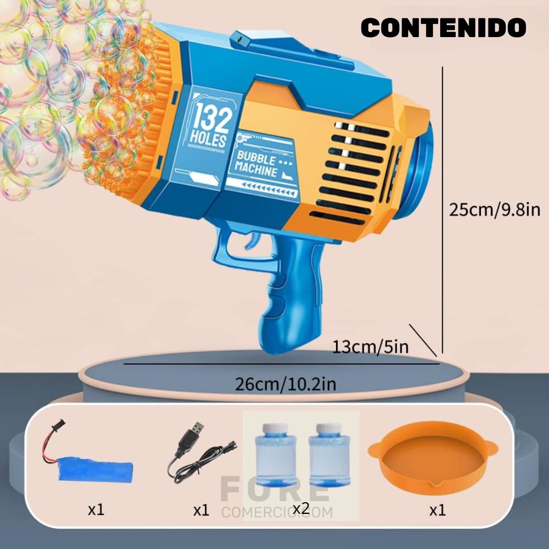 BUBBLE BLASTER - Pistolas de Burbujas 69 y 132 agujeros